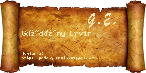 Gödény Ervin névjegykártya